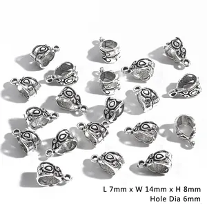 Antike silberne Perlen für DIY-Schmuckherstellung mit 6mm Lochdurchmesser Design