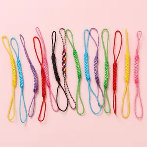 Cordon De Téléphone Tressé En Rayonne Fait Main Double Tête Pour Porte-Clés Accessoires DIY Multicolore Mini Cordon Décoratif