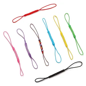 Cordons de téléphone tressés à la main en rayonne, huit couleurs avec design à double boucle