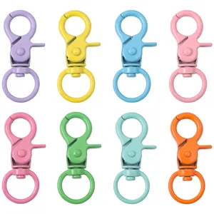 Set of 20mm colorful matte alloy lobster clasps for DIY keychains and bags