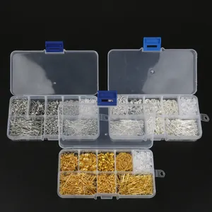 DIY jewelry making kit with gold and silver hooks and rings in three clear storage boxes