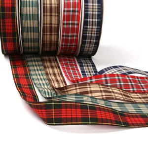 2.5cm plaid pattern checkered ribbon rolls for DIY handmade earrings and gift wrapping