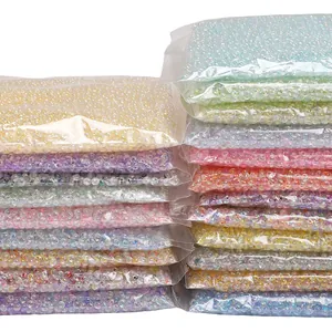 450g colorful iridescent glass seed beads for DIY jewelry making in macaron tones