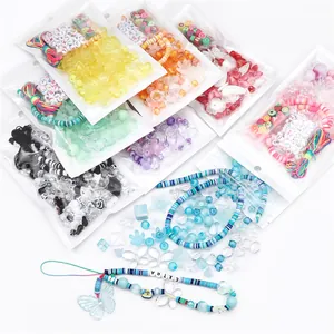 DIY Perlen Schmuckherstellung Kit Bunte Acryl Schmetterling Blume Herz Perlen Polymerton Fruchtscheiben Buchstabenperlen Für Armband Halskette Handwerk