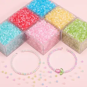 Kit bijoux DIY avec perles en verre œil de chat 4mm et bracelets avec breloque tulipe