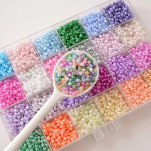 Perline di Semi di Vetro Tonde Distanziatrici Künstliche Perle Sciolte Lucentezza Perla Artificialta Cremosa per Creazione di Braccialetti Collane Orecchini Fai da Te Materiali per Gioielli Artigianali