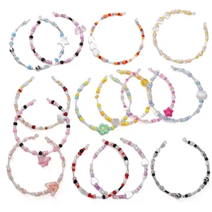 Kit DIY de bracelets en perles de verre colorées avec breloques étoile et papillon
