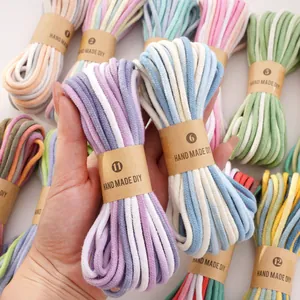 Cordoncino in cotone intrecciato sfumato 4mm fatto a mano per l'artigianato