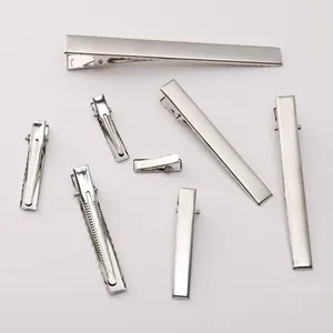 Mollette a becco d'anatra in metallo argento di varie misure per accessori per capelli
