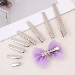 Fermagli per Capelli a Becco d'Anatra in Ferro Tono Argento Con Denti Mollette a Coccodrillo a Punta Singola Base per Forcine per Capelli Fai da Te Artigianato Creazione Gioielli Salone Professionale