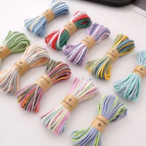 Corda di Cotone Intrecciata Sfumata Per Accessori Artigianali Fai-da-te Cordino Tessuto Color Macaron Per Creazione Gioielli Portachiavi Decorazioni