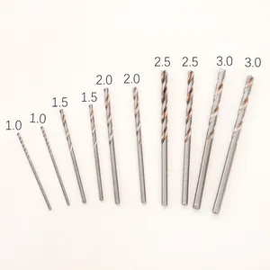 10-piece twist drill bit set with 1.0-3.0mm sizes for ABS and alloy drilling
