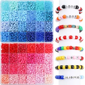 Kit perline DIY 48 colori con braccialetti fatti a mano e perline con lettere LOVE