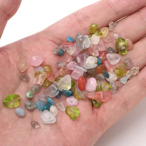 Irregular mixed color glass crushed stone beads for DIY handmade jewelry and bracelets