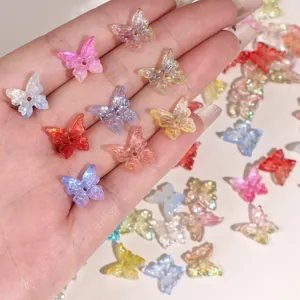 Colorful butterfly glass beads for DIY jewelry making in various gradient shades