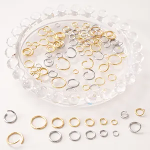Anneaux de jonction en acier doré et argenté, tailles variées pour création de bijoux DIY