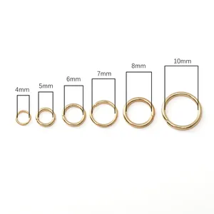Anneaux de jonction dorés en acier inoxydable de 4mm à 10mm pour la création de bijoux