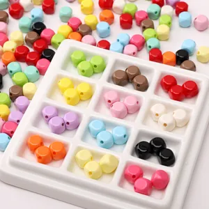 8mm colorful acrylic square faceted beads for DIY handmade bracelets and jewelry making