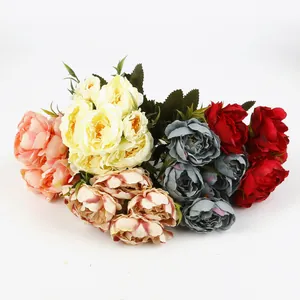 Bouquet di fiori di peonia artificiali in seta in vari colori per nozze e casa