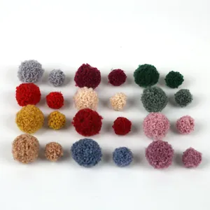 Pompones de poliéster de 15mm y 20mm de colores para manualidades y accesorios de ropa
