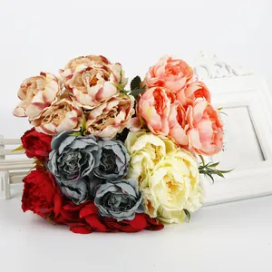 Bouquet di peonie artificiali in stile europeo per decorazioni di casa e matrimoni