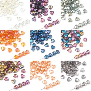 Glazen Hart Kralen Voor DIY Sieraden Maken Gekleurde Gefacetteerde Losse Kralen Voor Armbanden Kettingen Oorbellen Telefoonkettingen Accessoires