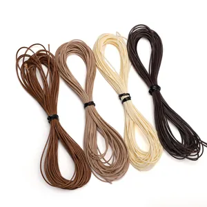 Juego de cuatro cordones encerados de 1,5mm en tonos tierra para joyas hechas a mano