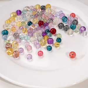 High Transparency Glass Round Beads For DIY Jewelry Making Bracelets Necklaces Phone Chains 8mm 10mm Loose Spacer Beads