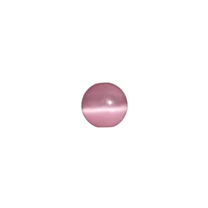Perles rondes polies en œil de chat rose pour bijoux faits main et colliers DIY