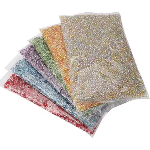 Cuentas de vidrio de 3mm con interior plateado en varios colores para bisutería DIY