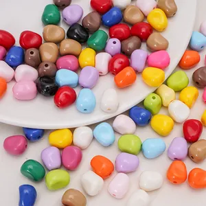 Acrylic Corn Grain Pebble Shape Solid Color Loose Beads For DIY Jewelry Making Handmade Bracelet Necklace Keychain Craft Accessories