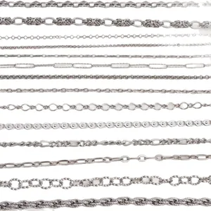 Sélection de 14 modèles de chaînes en acier inoxydable pour la création de bijoux DIY