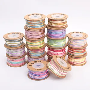 Buntes Polyester-Baumwollgarn mit Golddraht für DIY-Schmuck Halsketten und Armbänder