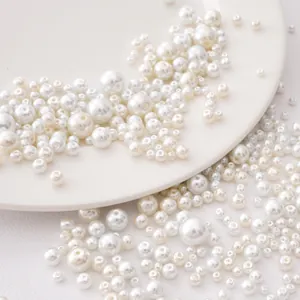 Mix di perline di vetro bianche 3-5mm per creazione gioielli fai-da-te e artigianato elegante