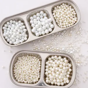 Perle di vetro bianco in varie dimensioni da 3mm a 5mm per creazione di gioielli DIY