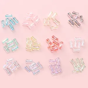 Iriserende Bamboeknoop Glas Kralen Voor DIY Armband Ketting Telefoonketting Sieraden Maken Knutselaccessoires AB Coating Kralen