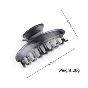 Gradient hair claw clip in purple grey translucent plastic measuring 9.7cm by 4.7cm