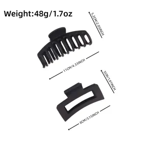 Matzwarte haarklemmen set met gebogen en rechthoekige holle drakenbot haaraccessoires