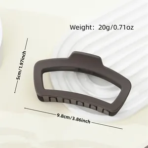 Große matte geometrische Haarklammer in Dunkelbraun, 9,8 cm, für elegantes Styling