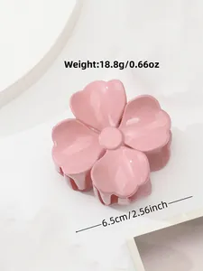 Blumen-Haarklammer in Rosa mit Maßen von 6,5 cm Durchmesser und 18,8 g Gewicht