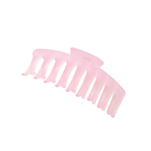 Matte light pink 11cm hair claw clip with frosted finish for thick hair styling