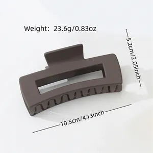 Klassische matte quadratische Haarklammer in Dunkelkaffee mit 10,5 cm Größenangaben