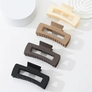 Minimalistisch Matt Frostet Quadratisch Haarklammer Große Hohl Kunststoff Haarspange Für Damen Mädchen Täglich Haarschmuck