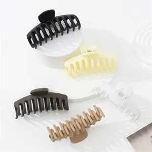 Lot de pinces à cheveux mates en cinq couleurs Morandi sur des supports blancs ronds