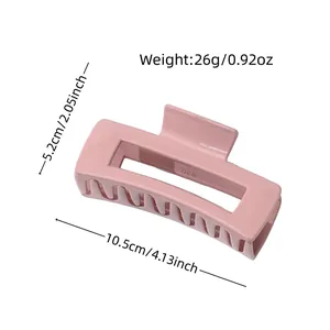 Glossy macaron pink hair claw clip for women, size 10.5cm by 5.2cm with 26g weight