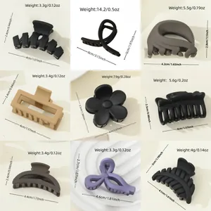Matte finish small hair claws set in neutral tones for women and girls styling