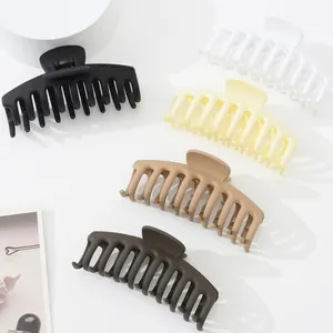 Grande Pince à Cheveux Mate pour Femmes Couleur Unie Simple Clip de Requin en Os de Dragon Accessoires de Coiffure à la Mode