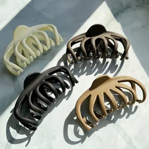 Matte Octopus Hair Claw Clip Large Non-slip Shark Clip For Women Thick Hair Accessories Daily Styling Hairgrip