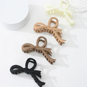 Large Matte Bow Hair Claw Clip French Style Non-Slip Strong Hold Shark Hair Jaw Clip Fashion Hair Accessories For Women