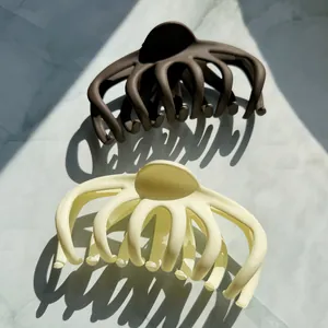 Matte octopus hair claws in brown and beige colors with creative shadow lighting